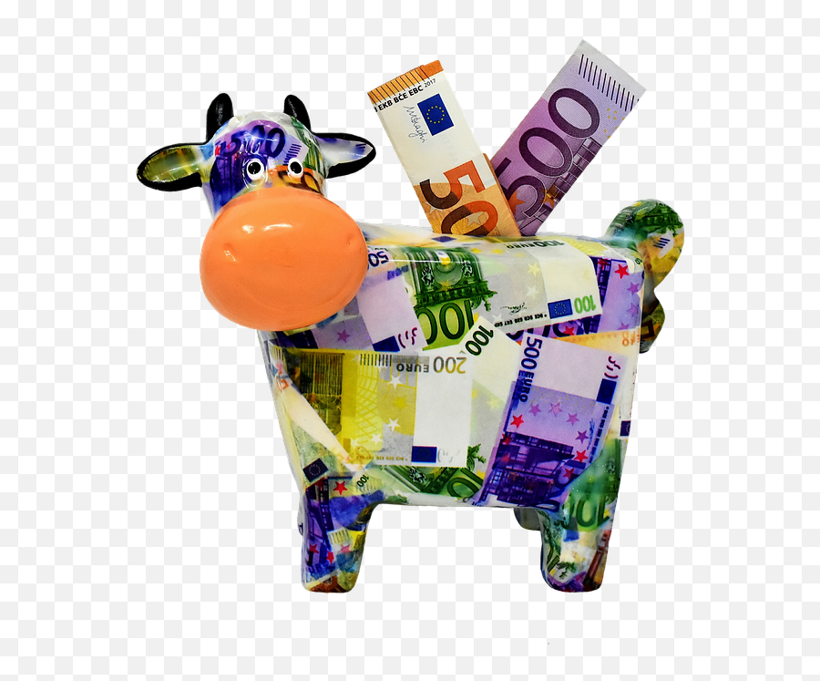 Piggy Bank Money Cow Dollar - Cow Bank Png Emoji,Dollar Bill Emoji