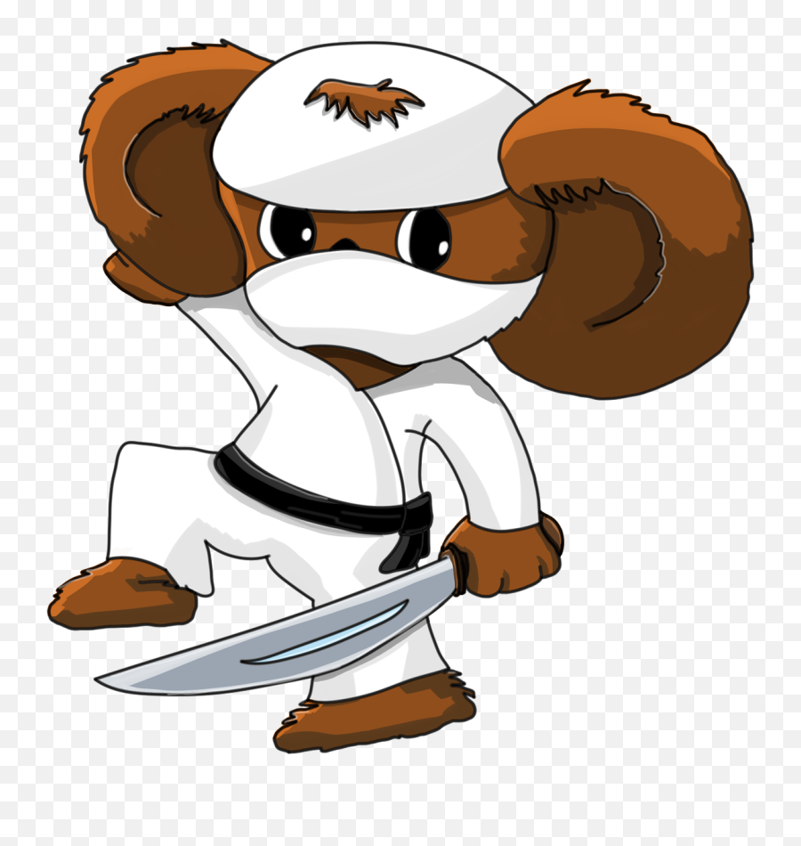Ninja Cheburashka Sword Kim Black Belt - Cheburashka Ninja Emoji,Knife Emoticon