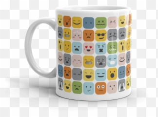 Emoji Doodle Pattern Mug - Feelings With Emoticons