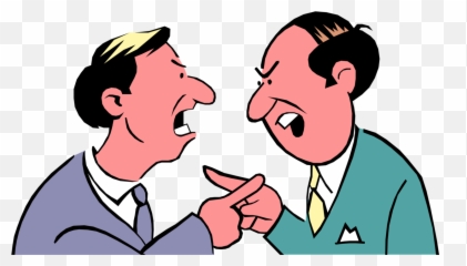 Vector Illustration Of Heated Argument - 2 Men Arguing Cartoon Emoji