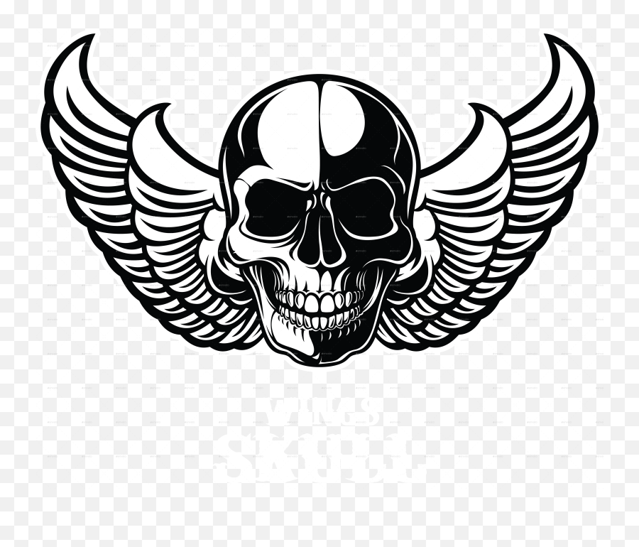 Free Skull Hd Png Download Free Clip - Skull With Wings Png Emoji,Turtle Skull Emoji
