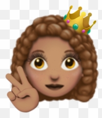 Emoji Pretty Girl Sticker - Mujer Pelo Rizado