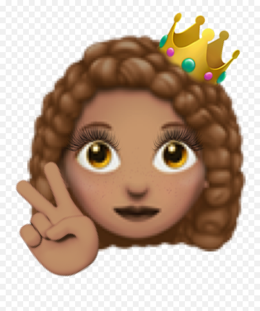 Emoji Pretty Girl Sticker - Emoji Mujer Pelo Rizado,Pretty Emoji