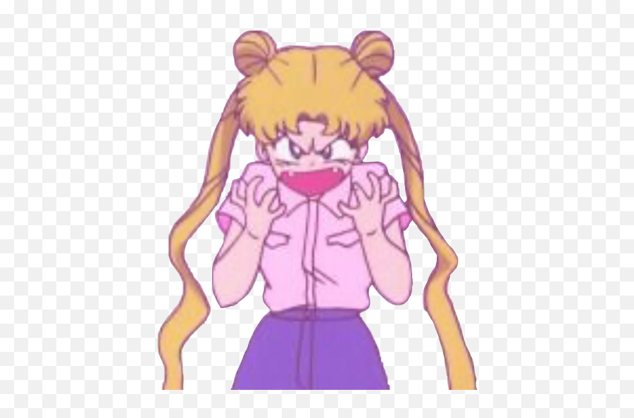 Anime Sun Moon Sailor Moon Sticker - Sailor Moon Tumblr Aesthetic Emoji,Sailor Moon Emoji