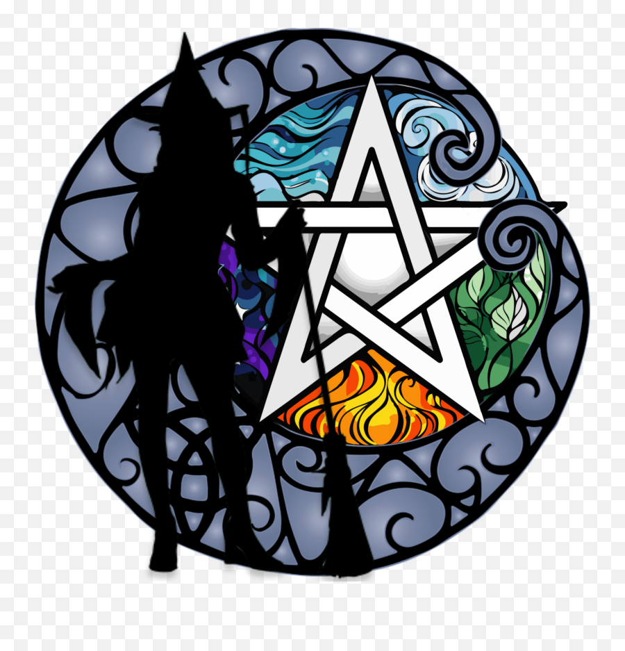 Witch Wicca Moon Pentacle Sticker By Probably - Wiccan Pentagram Png Transparent Emoji,Pentacle Emoji