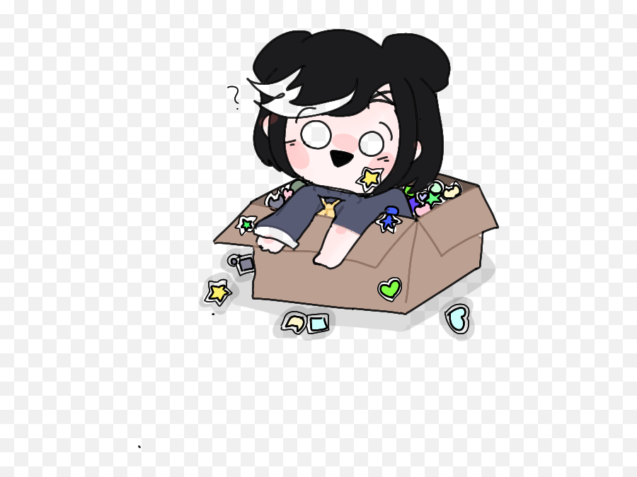 Tsubaki Got Stuck In A Box Of Image By Gomibako - Fictional Character Emoji,Stuck Up Emoji