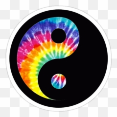 Lav rainbow colors emoji stickers laptop cute tumblr - Tie Dye Yin And Yan