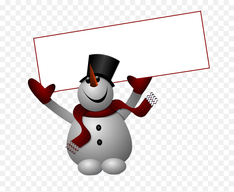Snowman Clipart - Snowman With Sign Clipart Emoji,Emoji Snowman