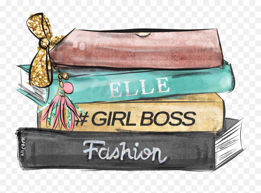Sticker Books Stack Pages Fashion - Illustration Boss Babe Elle Fashion Girl Boss Emoji,Book Stack Emoji