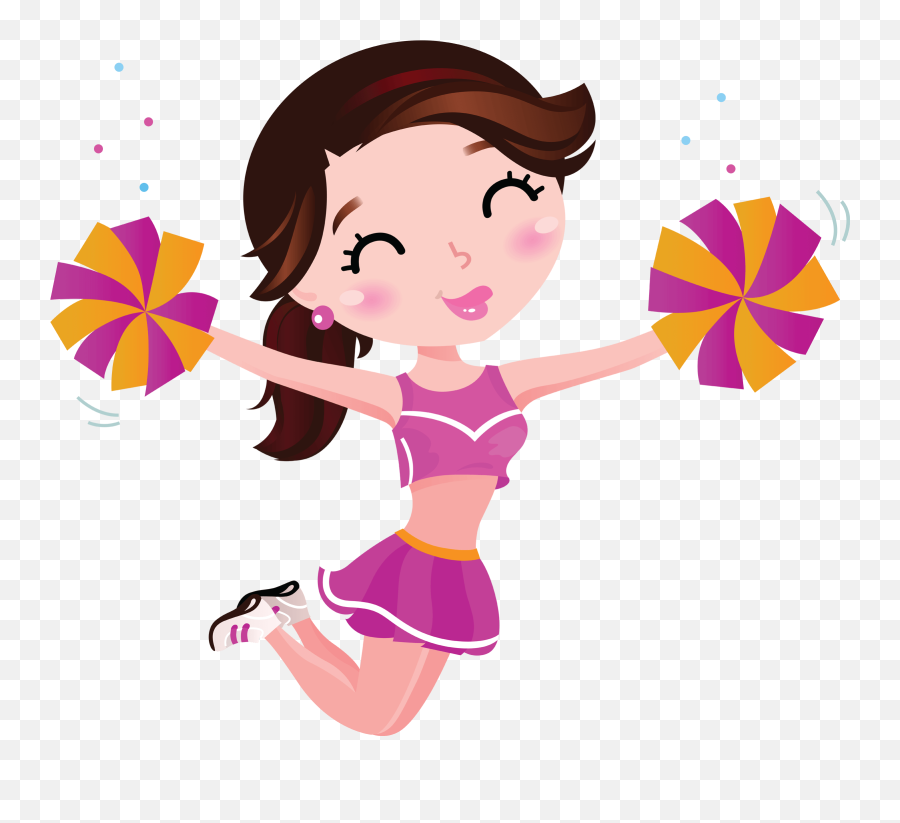 2730 Cheerleader Free Clipart - Cheerleader Png Clipart Emoji,Cheer Emojis
