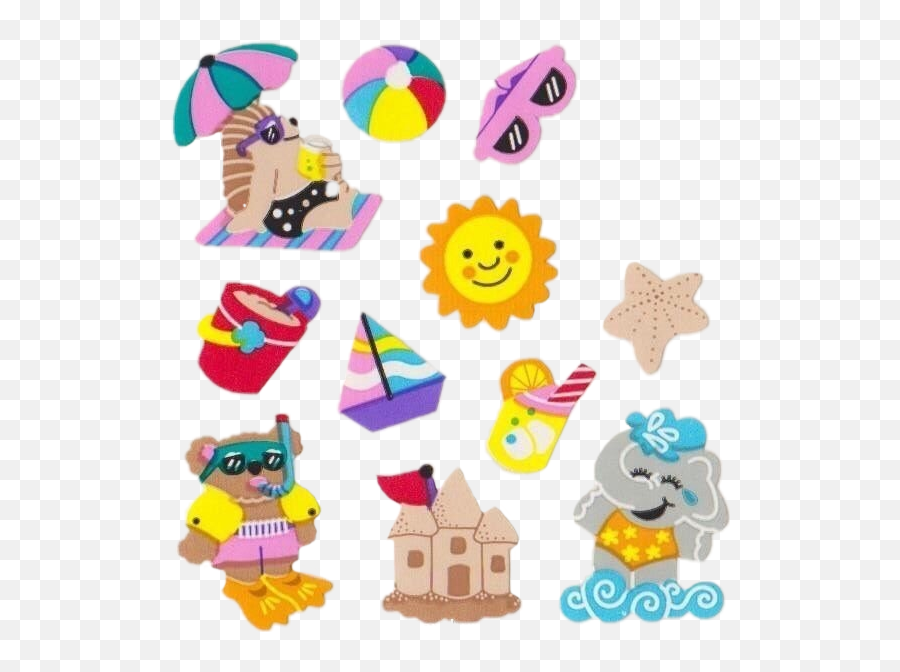 Beach Beachtime Sun Sunny Summer - Vintage Sandylion Stickers Emoji,Elephant Emoticon