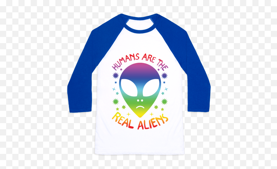 Humans Are The Real Aliens Baseball Tee Lookhuman - Active Shirt Emoji,New Alien Emoji