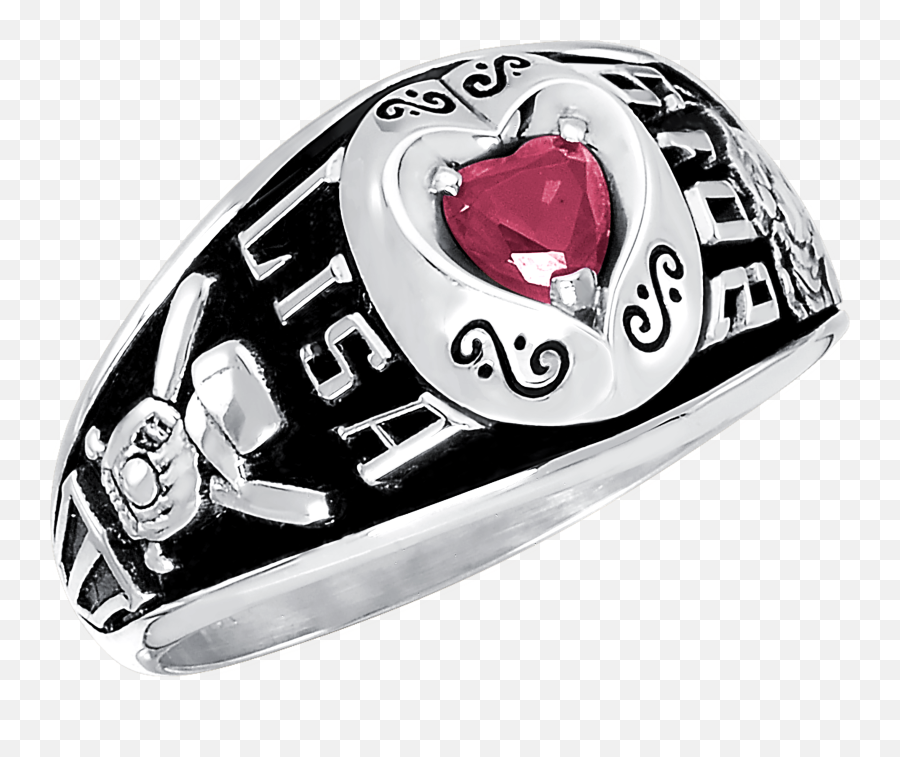 Personalized Womens Heart Class Ring - Class Rings For Girls Emoji,Ridin Dirty Emoji Copy And Paste