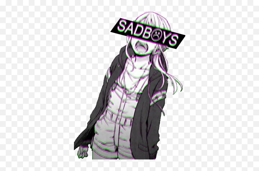 Anime Girl Stickers For Whatsapp - Anime Aesthetic Sad Boys Emoji,Sadboys Emoji