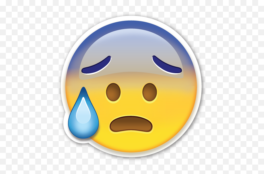 Sweat Emoji Png Picture - Sad Emoji Transparent Background,Cold Sweat Emoji