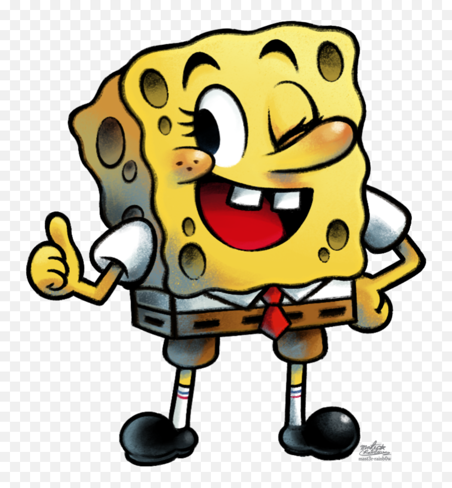 Spongebob Squarepants - Mario And Luigi Art Emoji,Facebook Rainbow Emoticon
