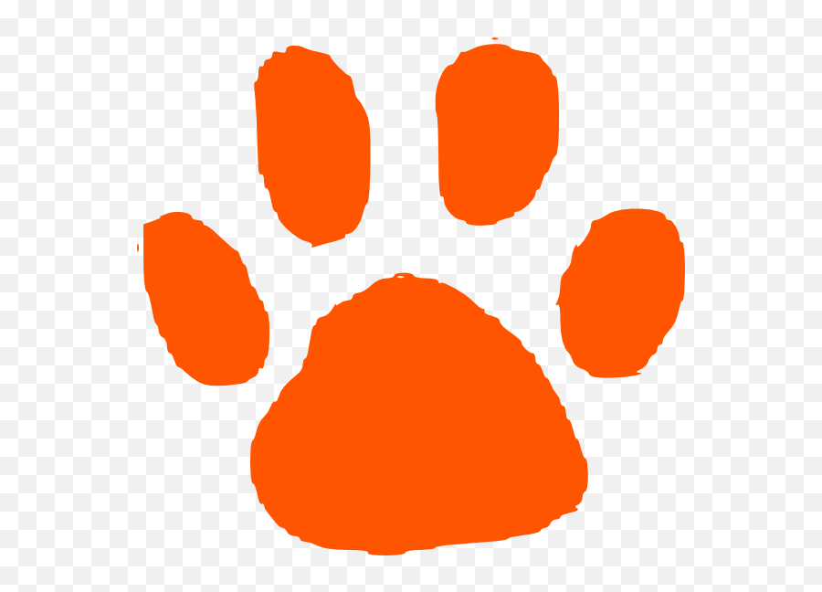 Tiger Paw Print Png Picture - Orange Paw Print Clip Art Emoji,Paw Print Emoticon