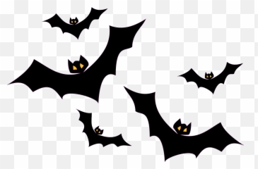 Bats Flying Flight Halloween Black - Png Emoji