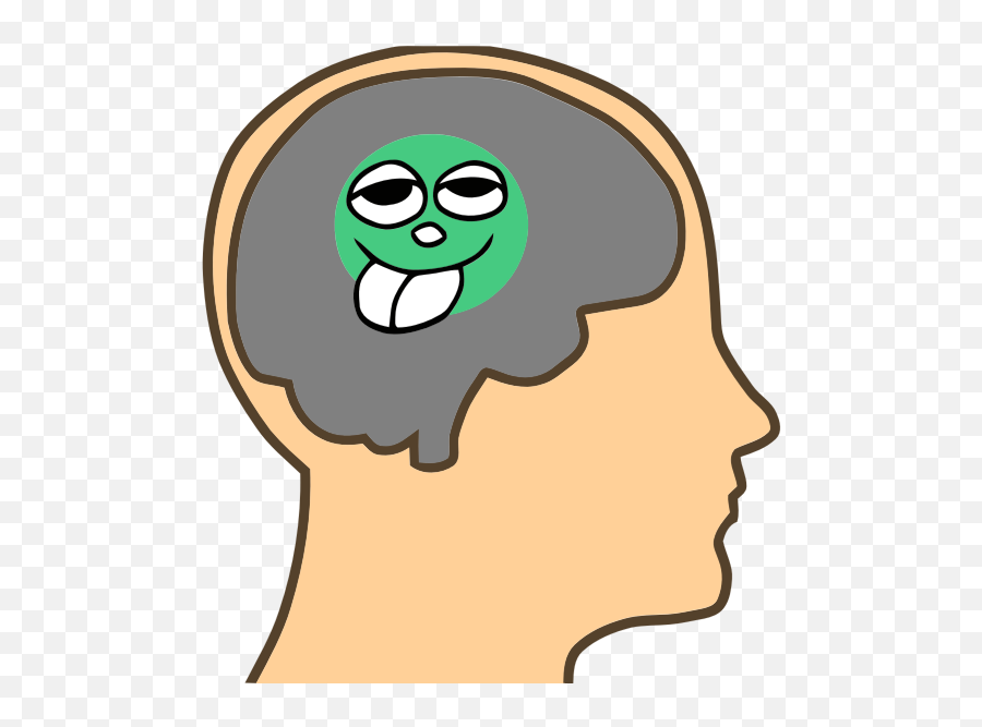 Pea - Cartoon Brain In Head Emoji,Skull Emoticons