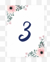 Floral Table Number Templates Instant Download - Design Emoji
