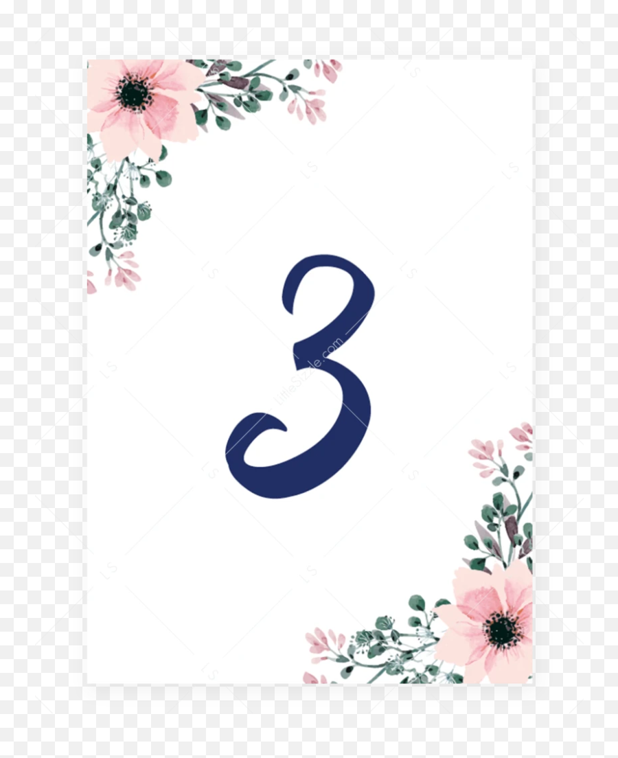 Floral Table Number Templates Instant Download - Floral Design Emoji,Emoji Party Table