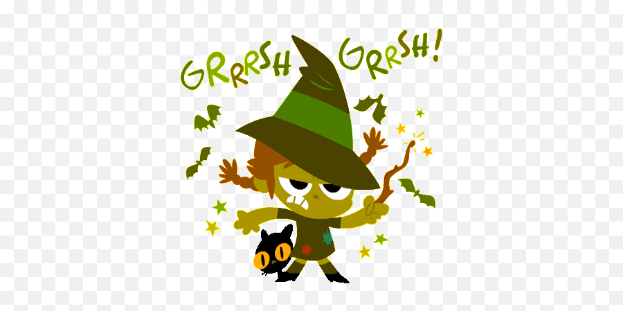 Fun Halloween Emojis - Cartoon,Witch Emojis