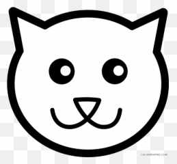 Cat Outline Coloring Pages animal animals Printable - Face Clipart Emoji