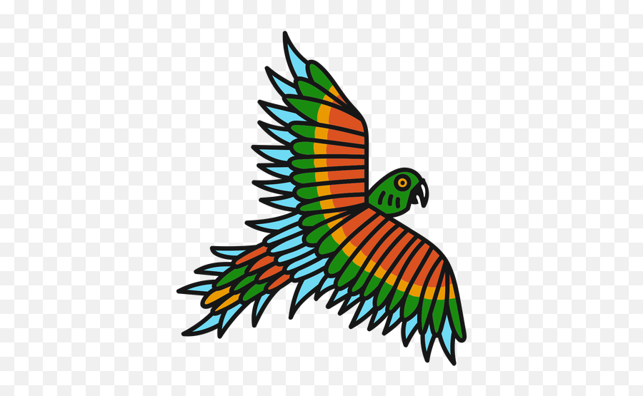 Parrot Flying Colored Coloured Tattoo Stroke Ad - Vertical Emoji,Parrot Emoji