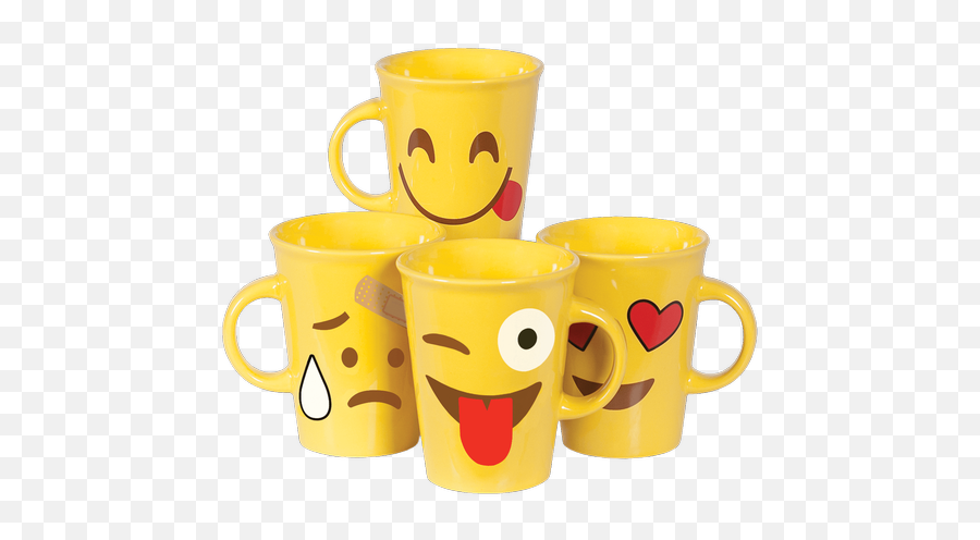 Rnd Ylw Emoji Mug 4 Sty - Serveware,Coffee Cup Emoji