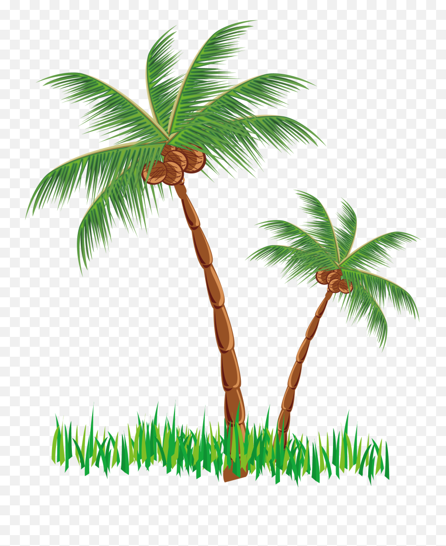 Cattle Hut Clip Art - Coconut Tree Png Vector Element Png Coconut Tree Clipart Png Hd Emoji,Palm Tree Emoji Png