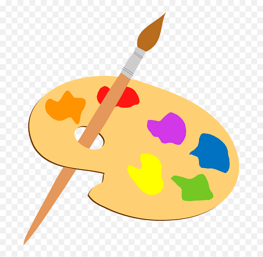 Paint Palette And Brush Clipart - Transparent Paint Palette Clipart Emoji,Paint Palette Emoji