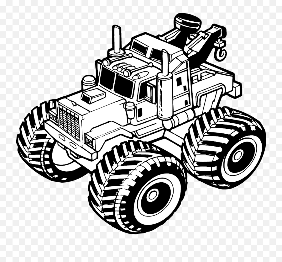 Tow Truck No Background Clipart - Clip Art Of Toy Truck Black And White Emoji,Tow Truck Emoji