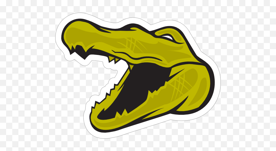 Green Gator Head Mascot Sticker - Illustration Emoji,Gator Emoji