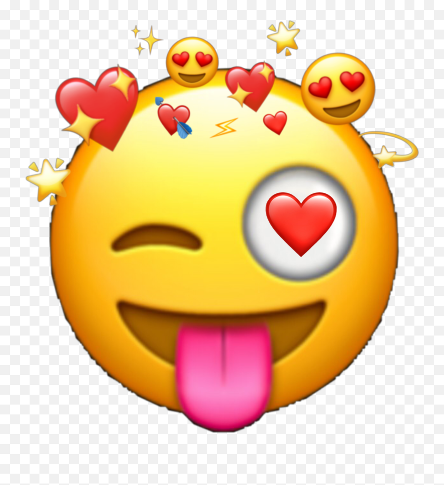 Love Inlove Emoji Cute Amor Freetouse - Emoji Tongue Out Png,Inlove Emoji