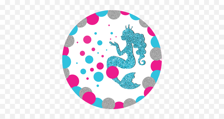 Mermaid Theme Round Circular Sweet Cone Gift Party Bag Seal Sticker Label Mer5 Ebay - Circle Emoji,Emoji Gift Bags