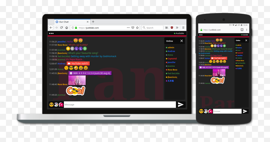 Blab Ax Pro - Easy To Install Group Chat For Websites Free Screenshot Emoji,Wordpress Emoji