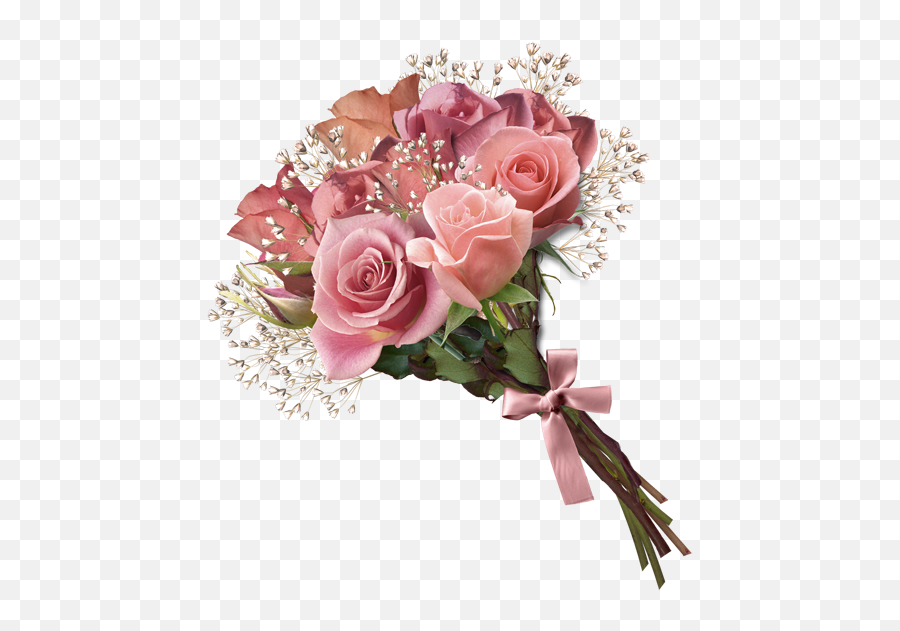 Pink Rose Bouquet Png Clipart - Bouquet Of Flowers Png Emoji,Bouquet Of Flowers Emoji