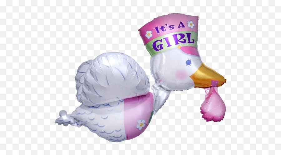 Bundle Of Joy Stork - Itu0027s A Girl 32 Mylar Foil Balloon A Girl Stork Balloon Emoji,Stork Emoji