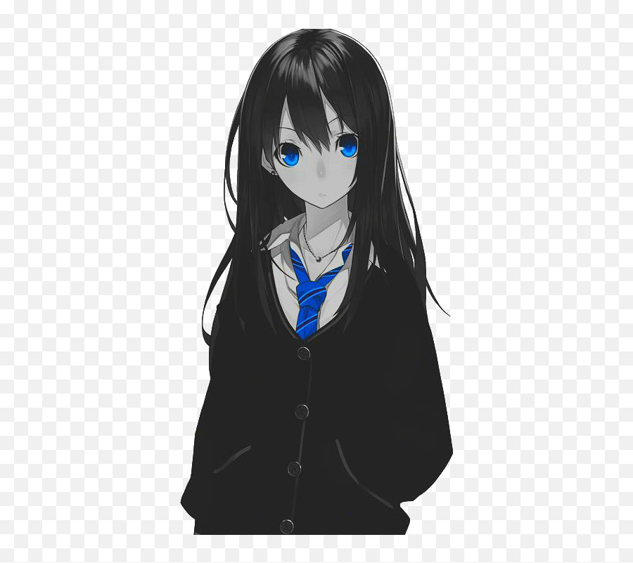 Sad Anime Girl Png Images Collection For Free Download - Black Haired Blue Eyes Anime Girl Emoji,Sadboys Emoji