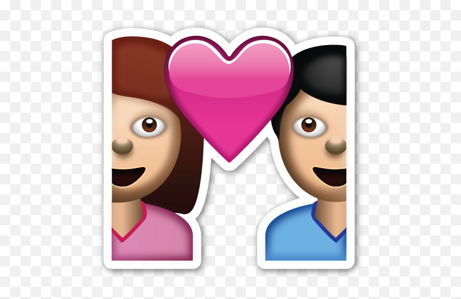 Couple With Heart - Kissing Couple Emoji Png,Emoji Plates