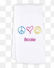 Personalized Burp Cloth with Peace Love - Towel Emoji