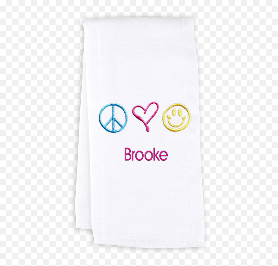 Personalized Burp Cloth With Peace Love - Towel Emoji,Breast Cancer Symbol Emoji