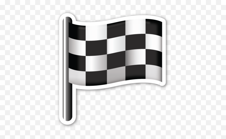 Sticker Is The Large 2 Inch Version - Checkered Flag Emoji Png,Racing Emoji