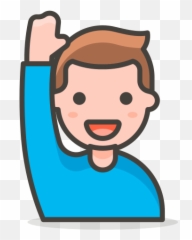 Man Raising Hand Free Icon Of 780 - Office Worker Png Emoji