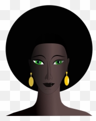 Free Green Eyes Vectors - Black Woman Clipart Emoji