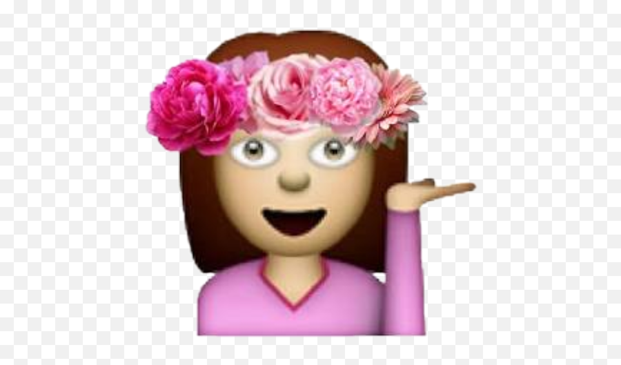 Girlemoji Emoji Flowercrown Pink Flower Crown Girlwithf - Flower Girl Emoji,Flower Girl Emoji