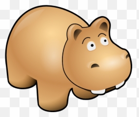 Hippo Clip Art Free Svg - Hippo Cartoon Transparent Background Emoji,Hippo Emoticon