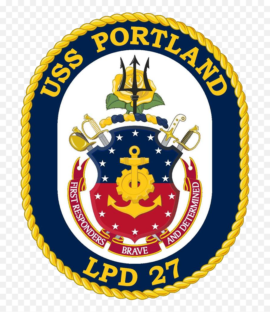 Uss Portland Ships Crest - Uss Sioux City Crest Emoji,Usa Flag And Ship Emoji