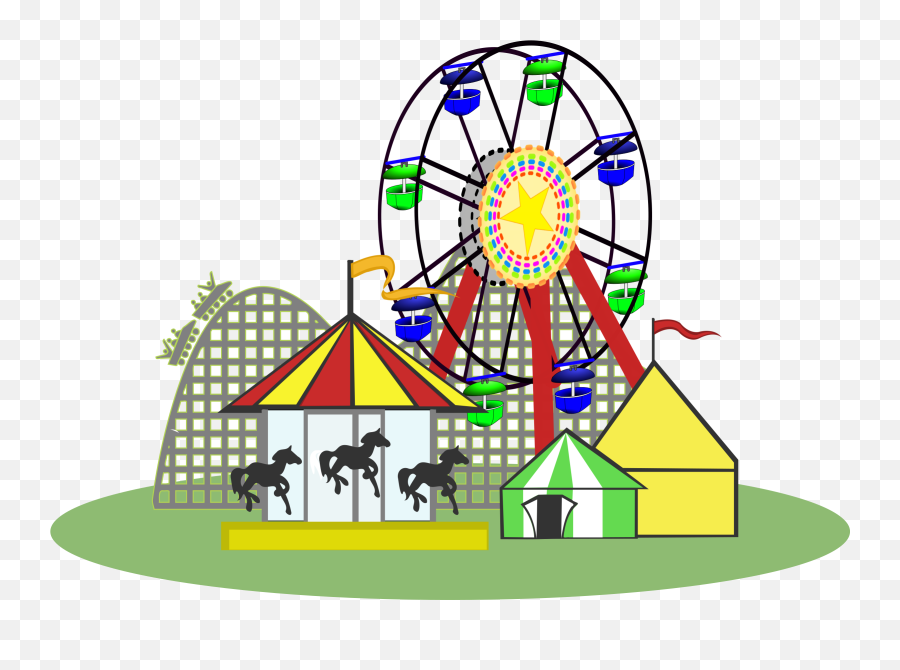 Rollercoaster Clipart Carnival - Theme Park Clipart Emoji,Rollercoaster Emoji