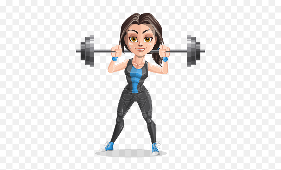 Woman Vector Cartoon Characters Ultima 347496 - Png Female Weight Lifter Cartoon Emoji,Weightlifting Emoji